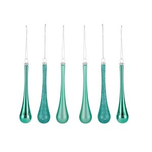Image of Assorted Mint green Teardrop Decorations Pack of 6