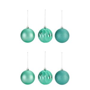 Image of Assorted Mint green Baubles Pack of 6