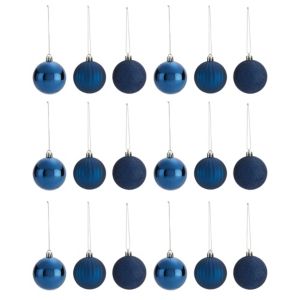 Image of Assorted Blue Baubles Pack of 18