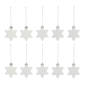Image of Assorted White Star Decorations Pack of 10