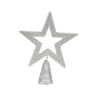 Image of Glitter Silver effect Star Cut Out Tree topper
