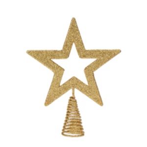 Image of Glitter Gold effect Star Cut Out Tree topper