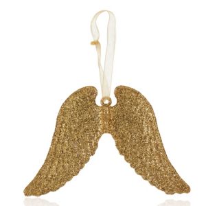 Image of Glitter Gold effect Angel wings Decoration