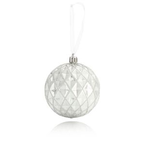 Image of White pearl Diamond faceted Bauble