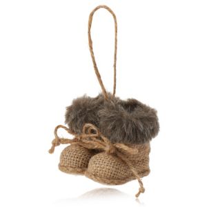 Image of Fur lined hessian boots Decoration