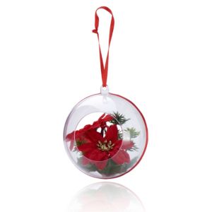 Image of Red Poinsettia filled Bauble