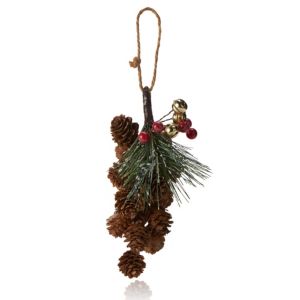 Image of Pine cones with bell & foliage Decoration