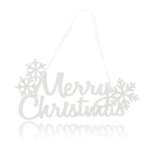 Image of Glitter White Merry Christmas Decoration