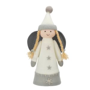 Image of Grey & white Angel Tree topper