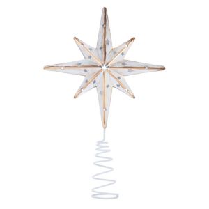 Image of Distressed White Cut out star Tree topper