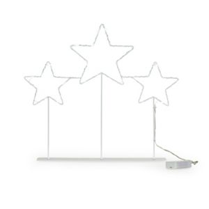 Image of Battery operated Static light function Freestanding star trio Silhouette