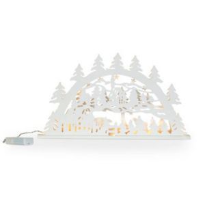 Image of Battery operated Static light function Detailed Christmas village scene Silhouette