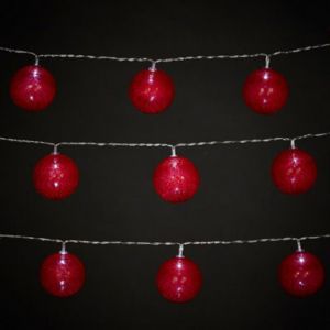 Image of 16 Ice white LED Pink Ball String lights