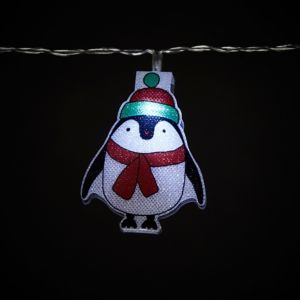 Image of 20 Ice white LED Santa penguin & snowman String lights