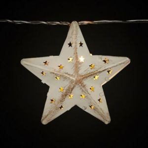 Image of 16 Warm white LED Distressed Star String lights