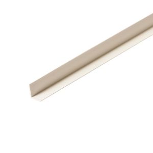 Image of Smooth White PVC Angled edge Moulding (L)2.4m (W)15mm (T)15mm