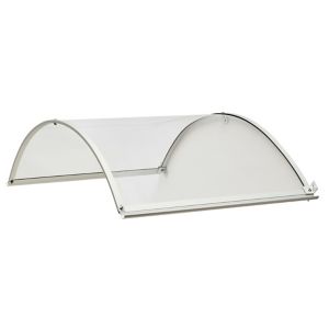 Image of Geom Ramla Clear Glazed Aluminium & polycarbonate Arch Porch canopy (W)1.4m (D)0.9m