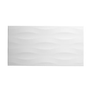 Image of Perouso White Gloss Concrete effect Ceramic Wall tile (L)600mm (W)300mm Sample