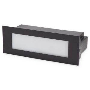 Image of Blooma Neihart Brushed Black Mains-powered LED Outdoor Brick Wall light 200lm