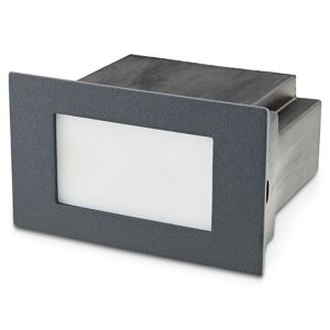 Image of Blooma Neihart Brushed Charcoal grey Mains-powered LED Outdoor Brick Wall light 100lm