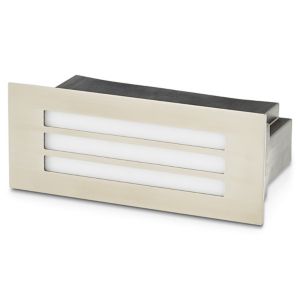 Image of Blooma Browning Brushed Chrome effect Mains-powered LED Outdoor Brick Wall light 80lm