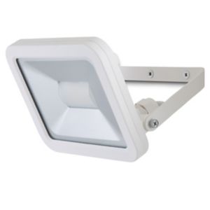 Image of Blooma Weyburn Gloss White Mains-powered LED Outdoor Flood light 1600lm
