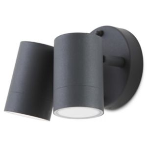 Image of Blooma Candiac Matt Charcoal grey Mains-powered LED Outdoor Double Wall light 380lm