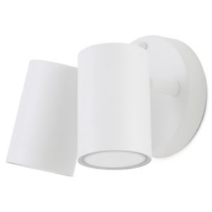 Image of Blooma Candiac Matt White Mains-powered LED Outdoor Double Wall light 380lm