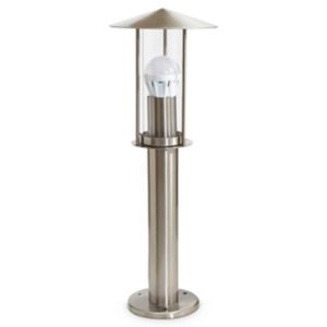Image of Blooma Chignik Brushed Silver effect Mains-powered Halogen Post light