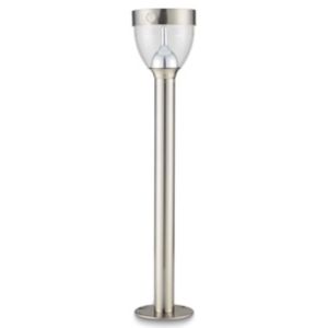 Image of Blooma Penticton Brushed Silver effect Solar-powered LED External Post light