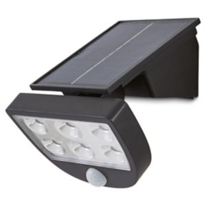Image of Blooma Summerside Matt Black Solar-powered LED Motion sensor External Wall light