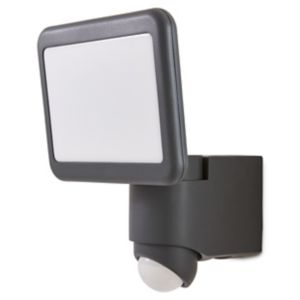 Image of Blooma Delson Matt Charcoal grey LED PIR Motion sensor Outdoor Wall light