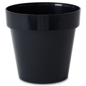 Image of Nurgul Dark grey Plastic Plant pot (Dia)20cm