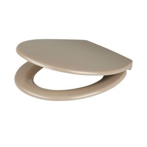 Image of Cooke & Lewis Diani Taupe Top fix Soft close Toilet seat