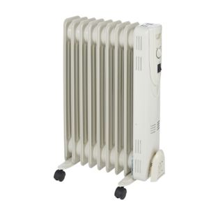 Image of Electric 2000W Off-white Oil-filled radiator
