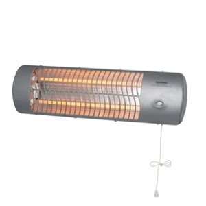 Image of Grey Wall-mounted Electric Quartz heater 1200W