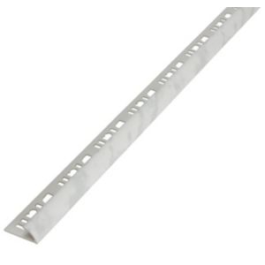 Image of Diall White marble PVC Round External edge tile trim 9mm