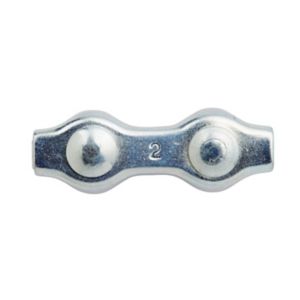 Image of Diall Duplex Zinc-plated Steel Wire rope clamp (L)90mm Pack of 2