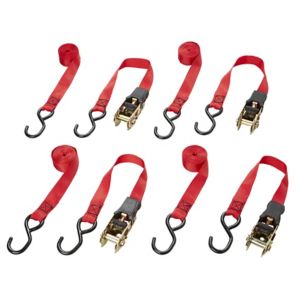Image of Diall Red 3m Ratchet & hook Pack of 4