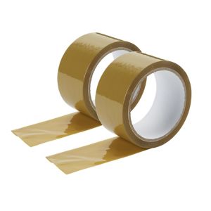 Image of Diall Brown Packing Tape (L)50m (W)50mm Pack of 2