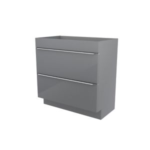 GoodHome Imandra Gloss Grey Freestanding Cabinet (W)800mm (H)820mm
