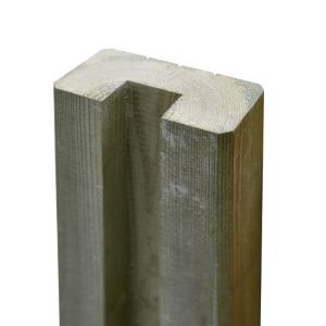 Image of GoodHome Neva Timber Slotted Half round Fence post (H)1.8m (W)70mm