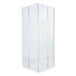 Image of Cooke & Lewis Onega Square Frosted effect Shower Enclosure with Corner entry double sliding door (W)760mm (D)760mm