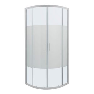 Image of Cooke & Lewis Onega Quadrant Frosted effect Shower Enclosure with Corner entry double sliding door (W)800mm (D)800mm
