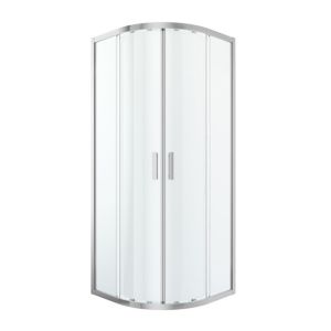 Image of GoodHome Beloya Quadrant Clear Shower Enclosure with Corner entry double sliding door (W)800mm (D)800mm