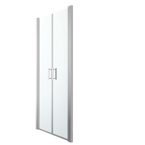 Image of GoodHome Beloya Clear 2 panel Swinging Shower Door (W)900mm