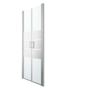 Image of GoodHome Beloya Mirror 2 panel Swinging Shower Door (W)900mm