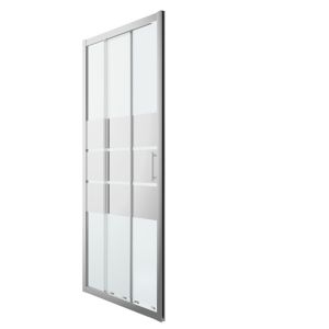 Image of GoodHome Beloya Mirror 3 panel Sliding Shower Door (W)900mm