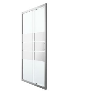 Image of GoodHome Beloya Mirror 2 panel Sliding Shower Door (W)1000mm