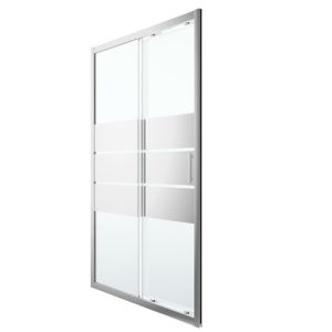 Image of GoodHome Beloya Mirror 2 panel Sliding Shower Door (W)1200mm